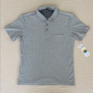 Vuori Ace Polo Shirt Light Gray Mens XL Performance Short Sleeve NWT